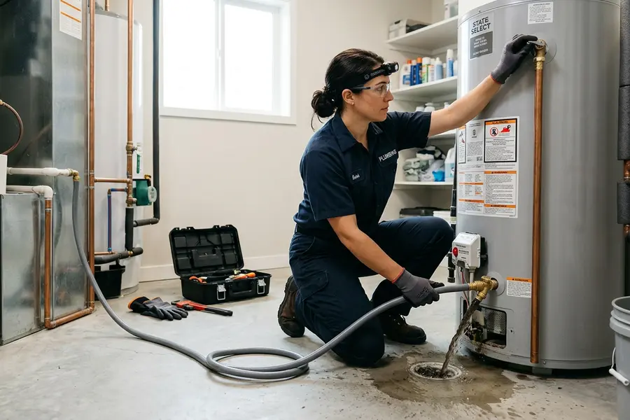 Water Heater Jockey specialist repairing a water heater in Wappingers Falls